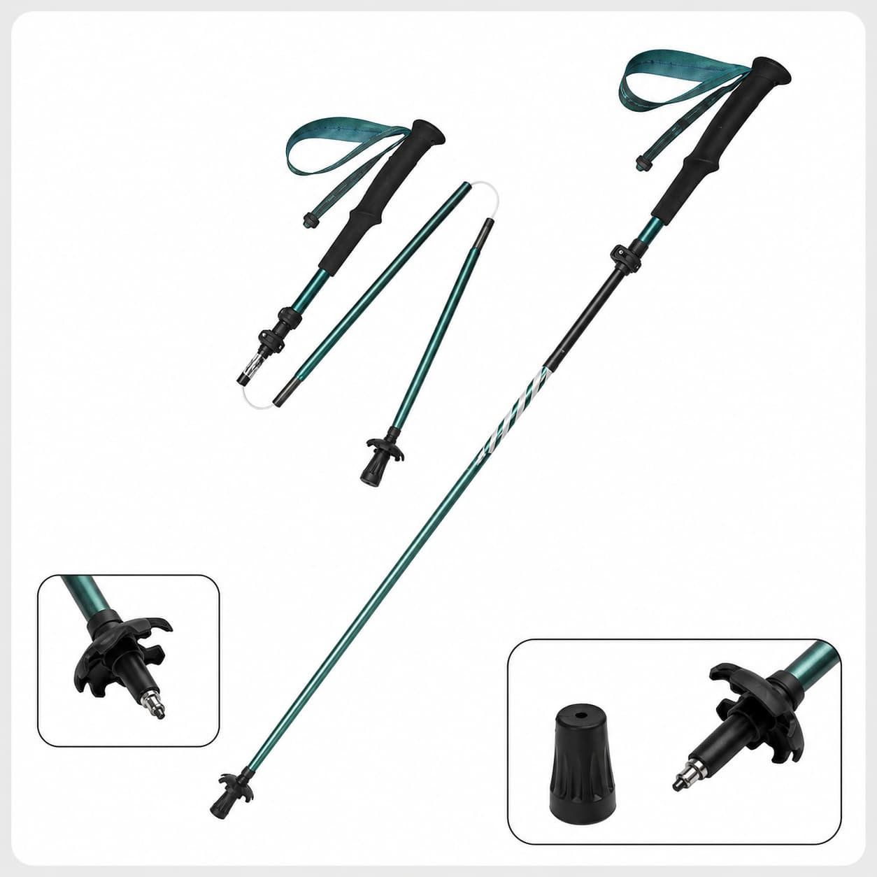 Bâton de randonnée pliable en fibre de carbone Naturehike, ultraléger