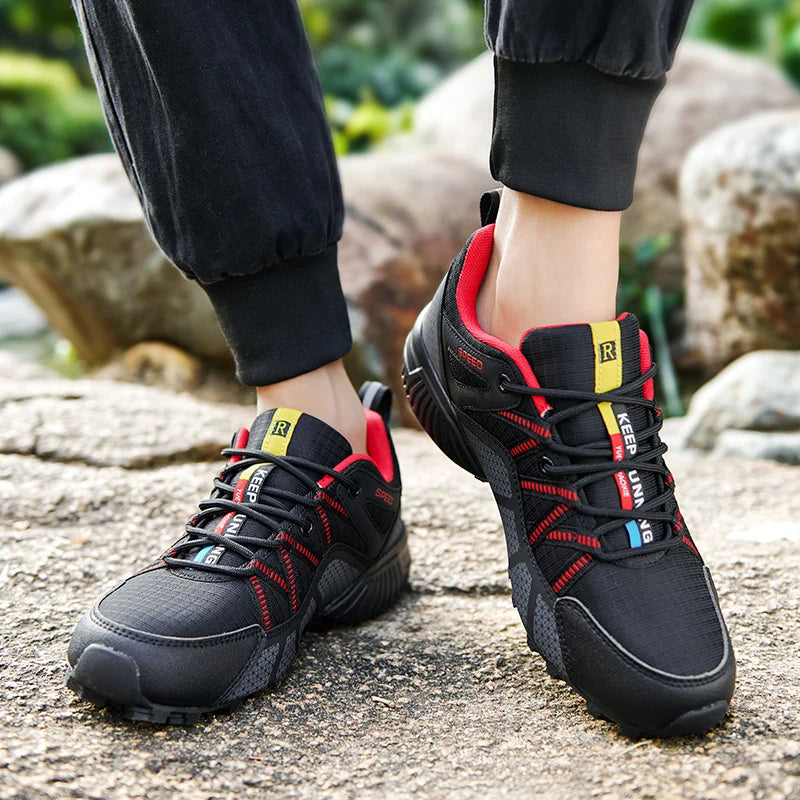 Chaussures de randonnée homme résistantes à l'eau à tige mi-haute, antidérapantes