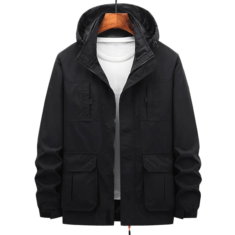 Veste de randonnée homme à capuche amovible, respirante
