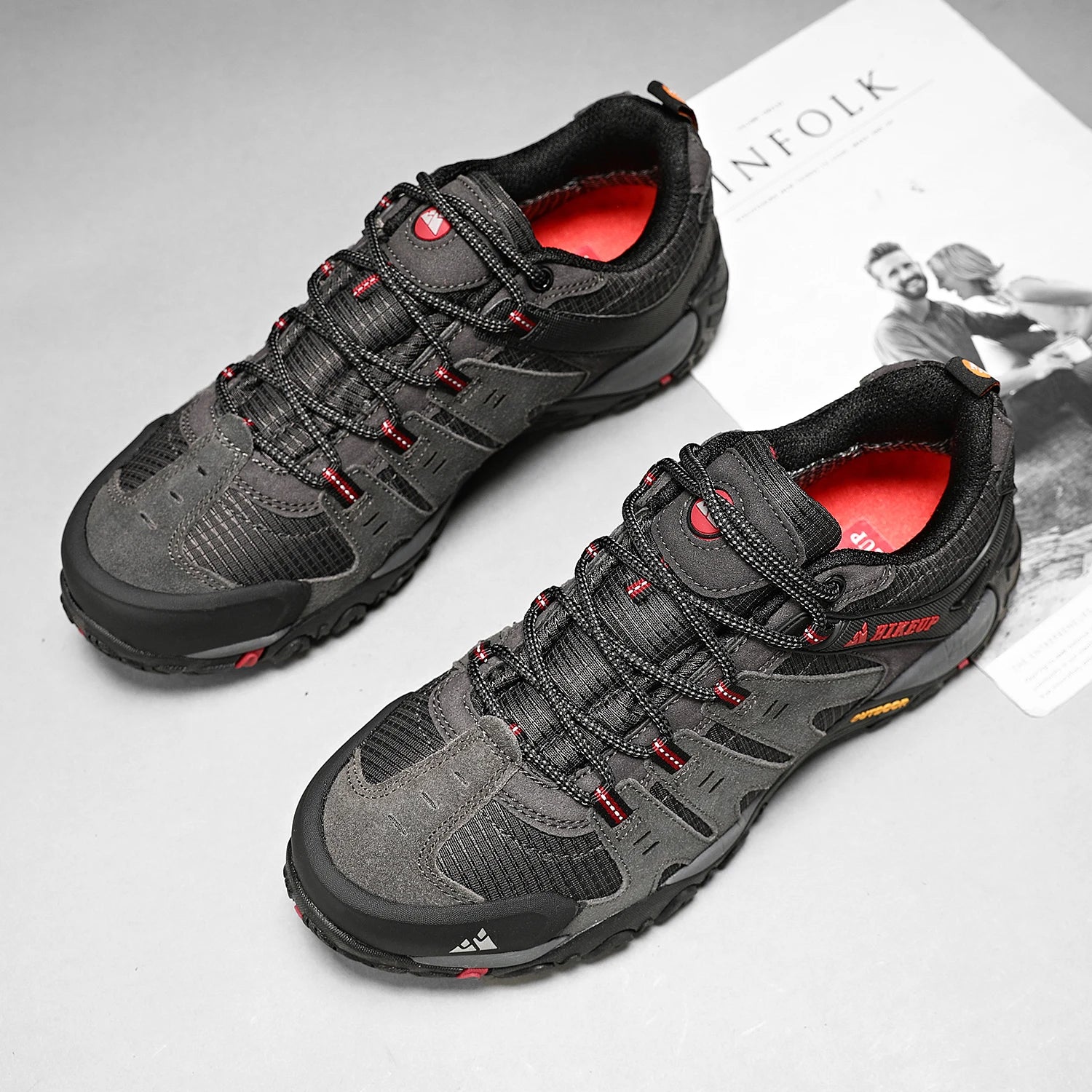 Chaussures de randonnée homme en cuir suédé, respirantes et durables