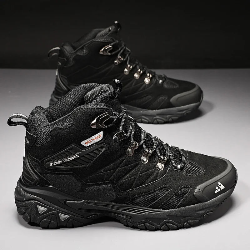 Chaussures de randonnée homme montantes en cuir suédé, chaudes et déperlantes pour l'hiver