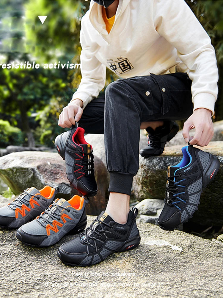 Chaussures de randonnée homme basses résistantes à l'eau et respirantes, tout-terrain
