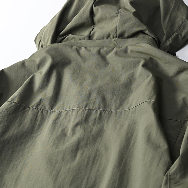 Veste de randonnée homme coupe-vent tactique à capuche amovible
