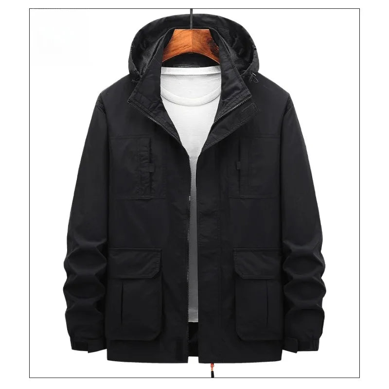 Veste de randonnée homme à capuche amovible, respirante