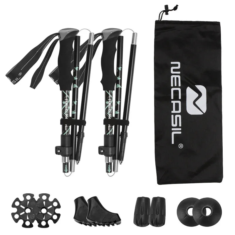 Bâtons de randonnée pliables ultralégers avec amorti (lot de 2)