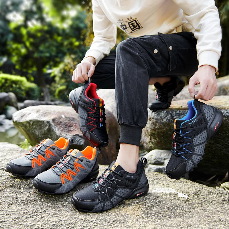 Chaussures de randonnée homme basses résistantes à l'eau et respirantes, tout-terrain