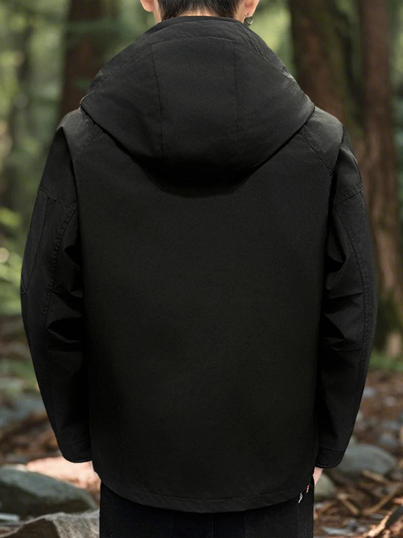 Veste de randonnée homme softshell à capuche, coupe-vent