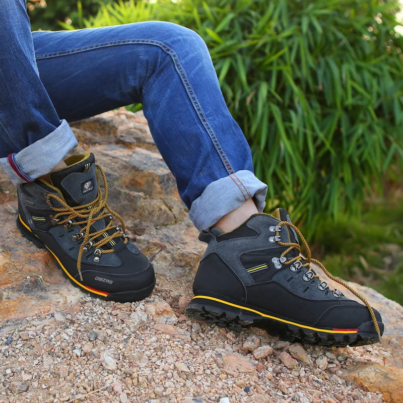Chaussures de randonnée homme montantes résistantes à l'eau, à effet rehaussant