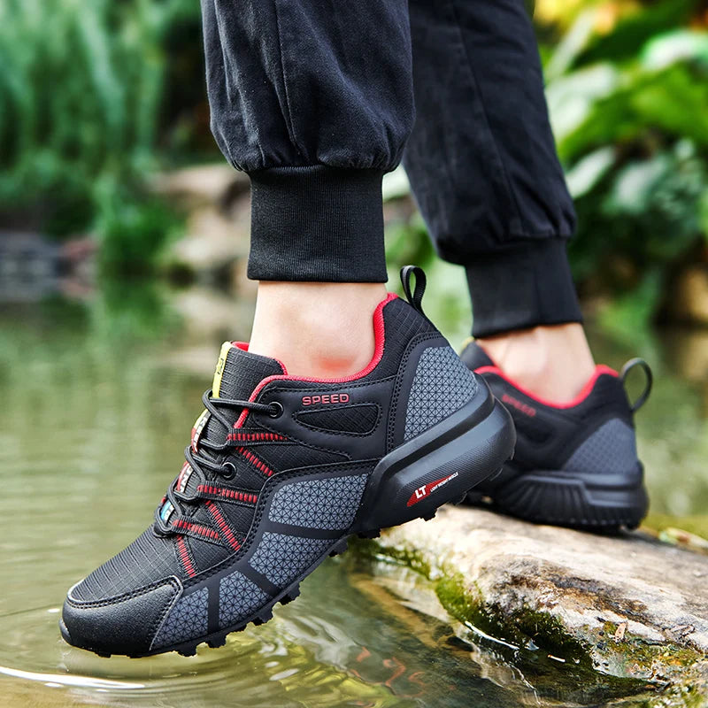 Chaussures de randonnée homme basses résistantes à l'eau et respirantes, tout-terrain