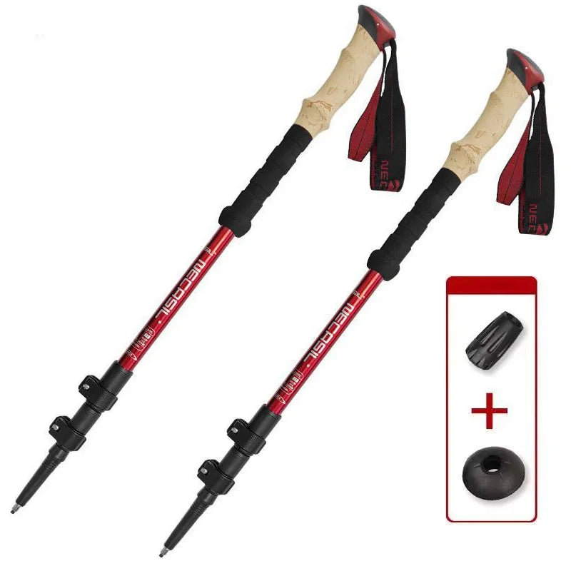 Bâtons de randonnée télescopiques en aluminium, ultralégers (lot de 2)