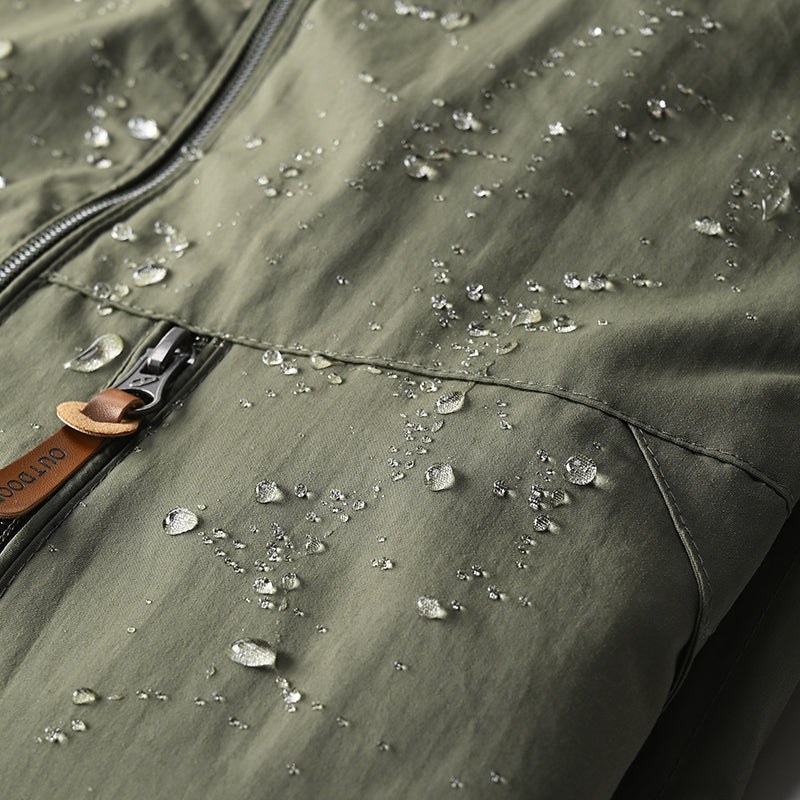 Veste de randonnée homme coupe-vent tactique à capuche amovible