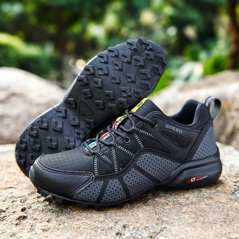 Chaussures de randonnée homme résistantes à l'eau à tige mi-haute, antidérapantes