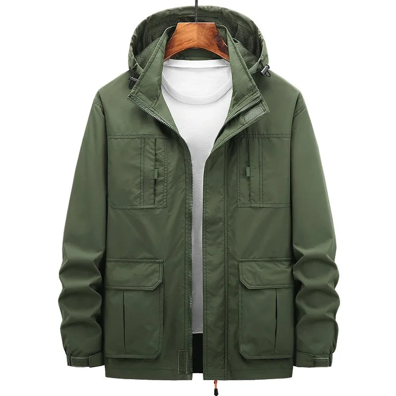 Veste de randonnée homme à capuche amovible, respirante
