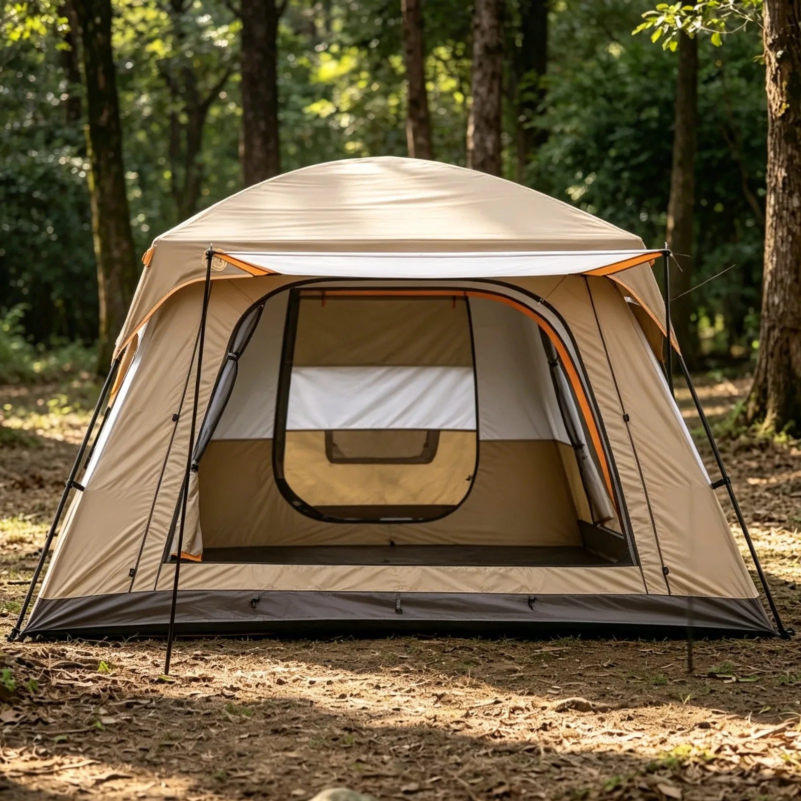 Tente de randonnée et camping familiale tunnel, 2 chambres (3-6 personnes)