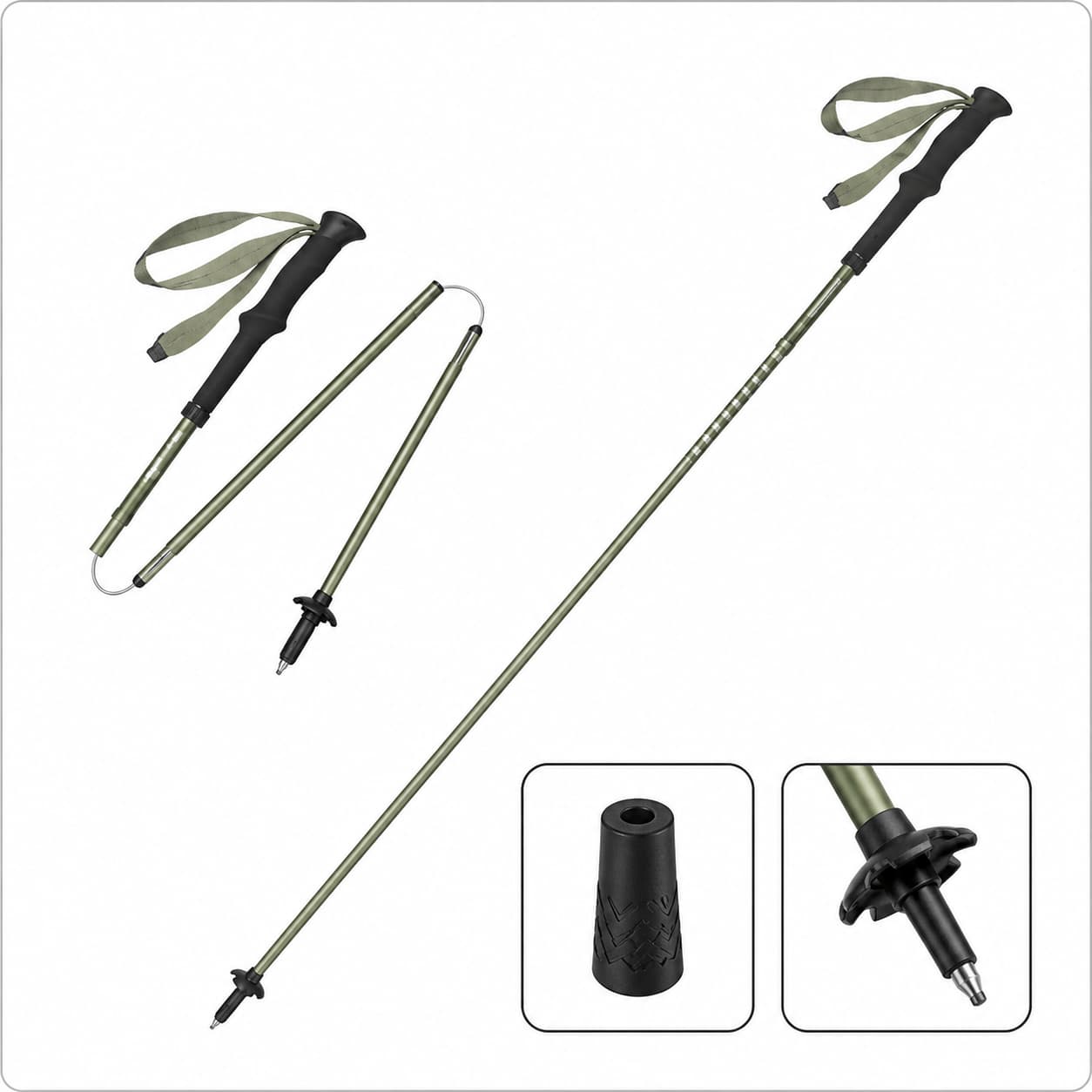 Bâton de randonnée pliable Naturehike à ouverture rapide, aluminium