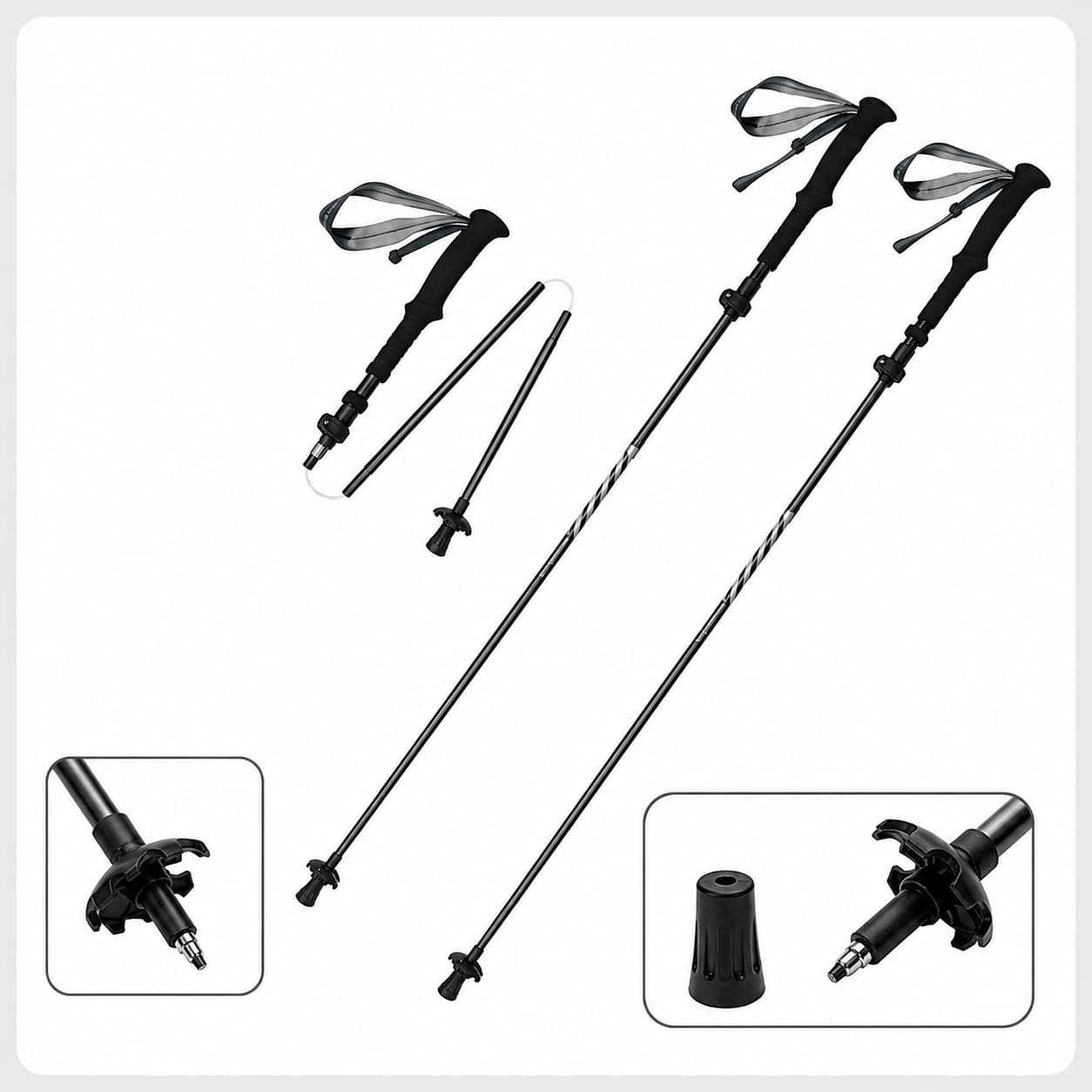 Bâton de randonnée pliable en fibre de carbone Naturehike, ultraléger