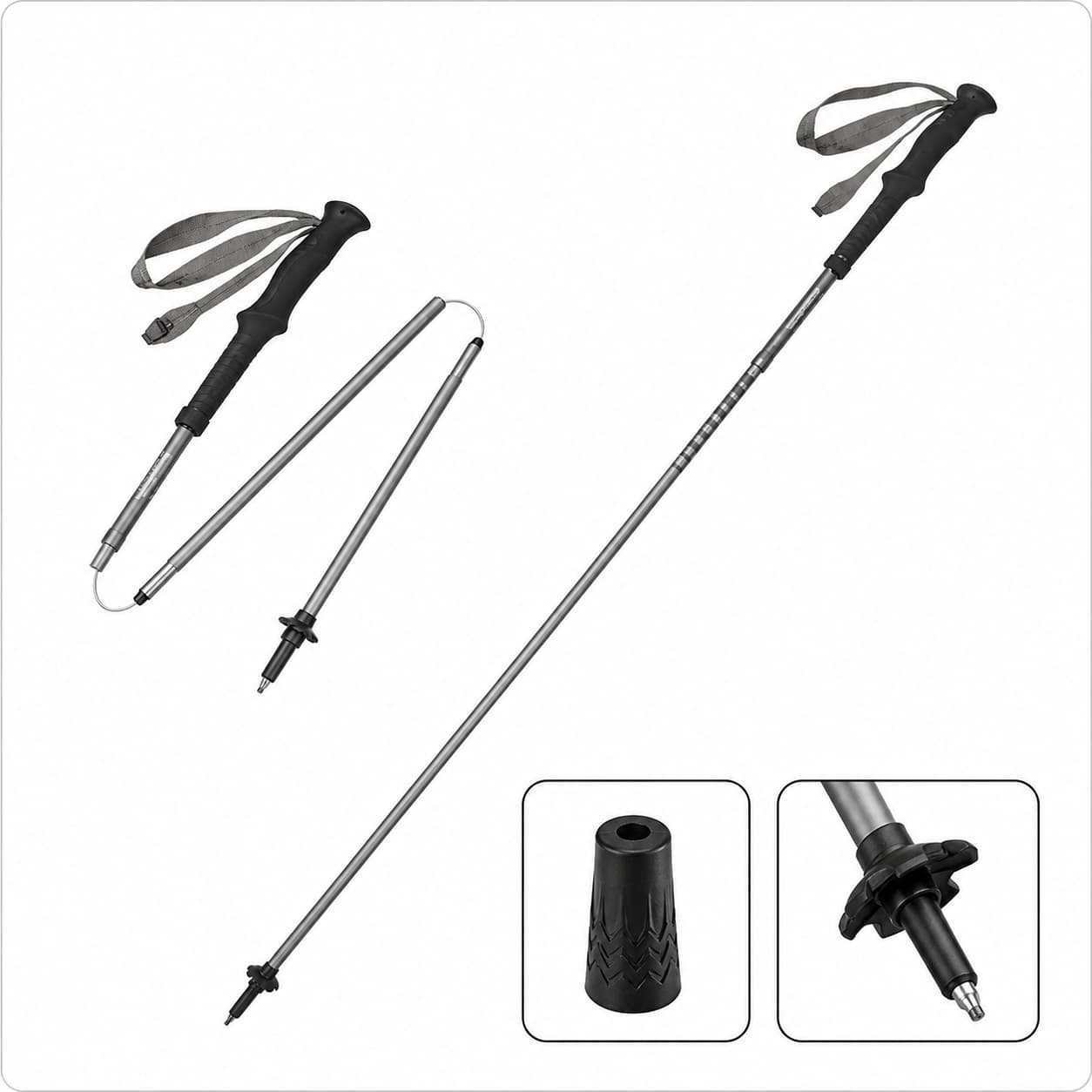 Bâton de randonnée pliable Naturehike à ouverture rapide, aluminium