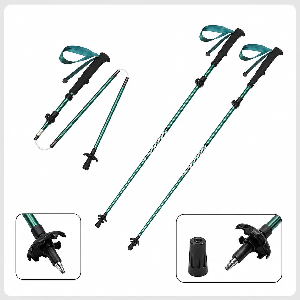 Bâton de randonnée pliable en fibre de carbone Naturehike, ultraléger