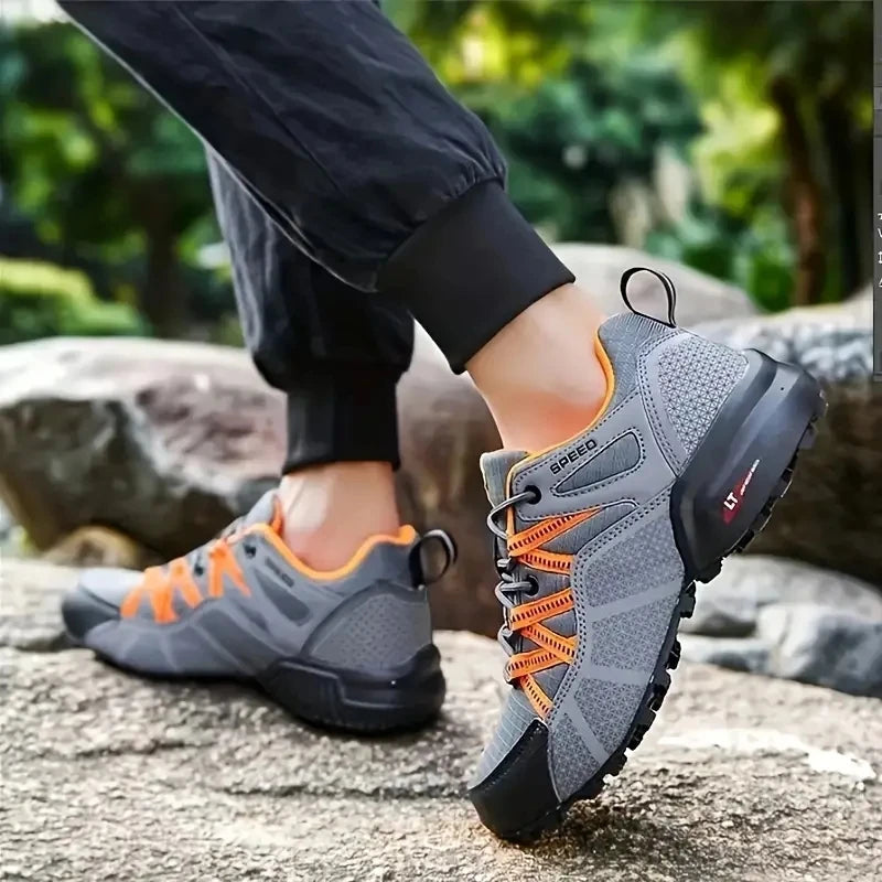 Chaussures de randonnée homme résistantes à l'eau à tige mi-haute, antidérapantes