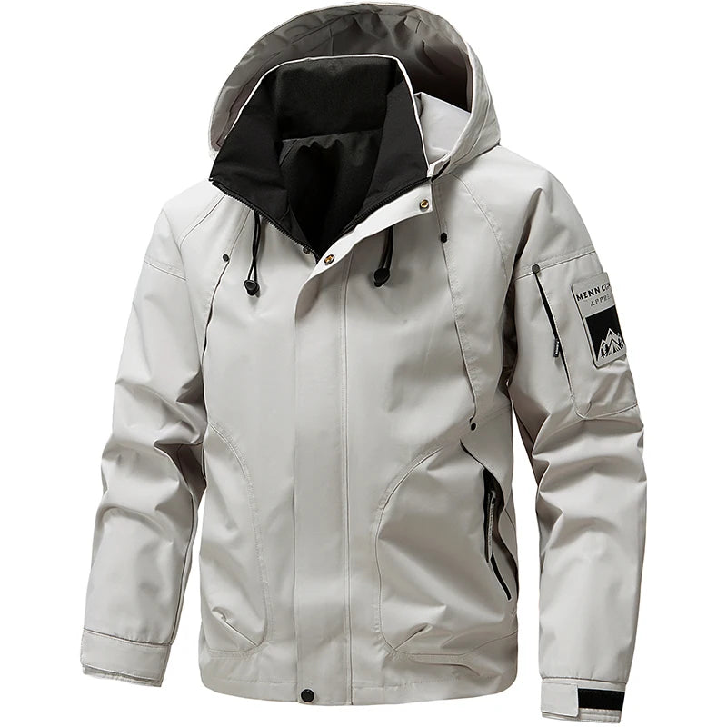 Veste de randonnée homme softshell à capuche, coupe-vent