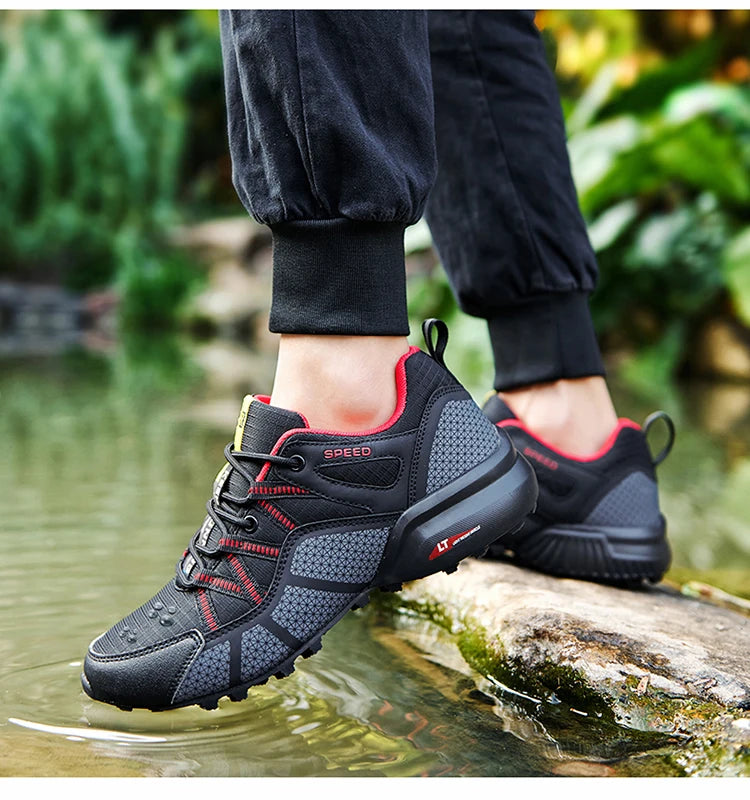 Chaussures de randonnée homme basses résistantes à l'eau et respirantes, tout-terrain