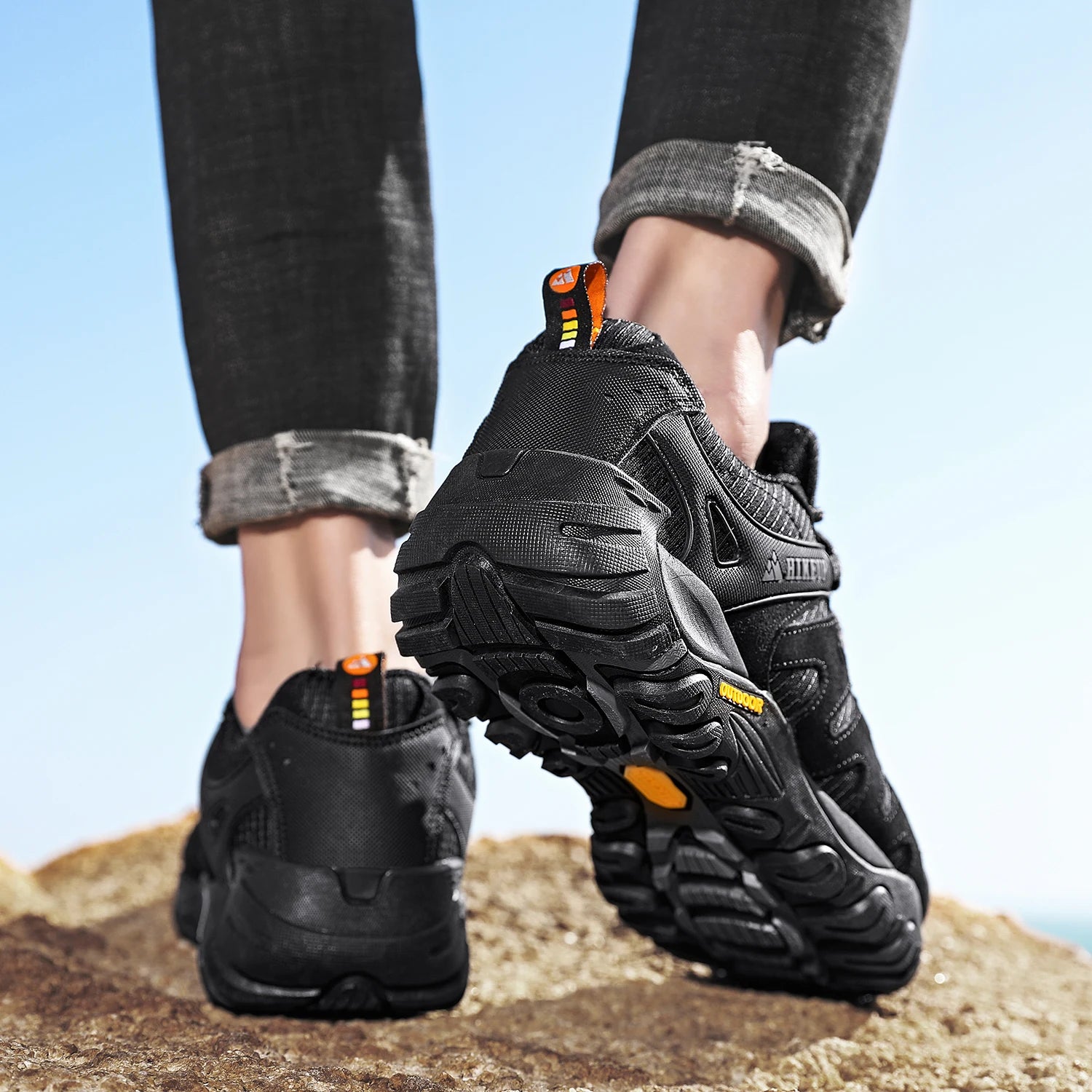 Chaussures de randonnée homme en cuir suédé, respirantes et durables