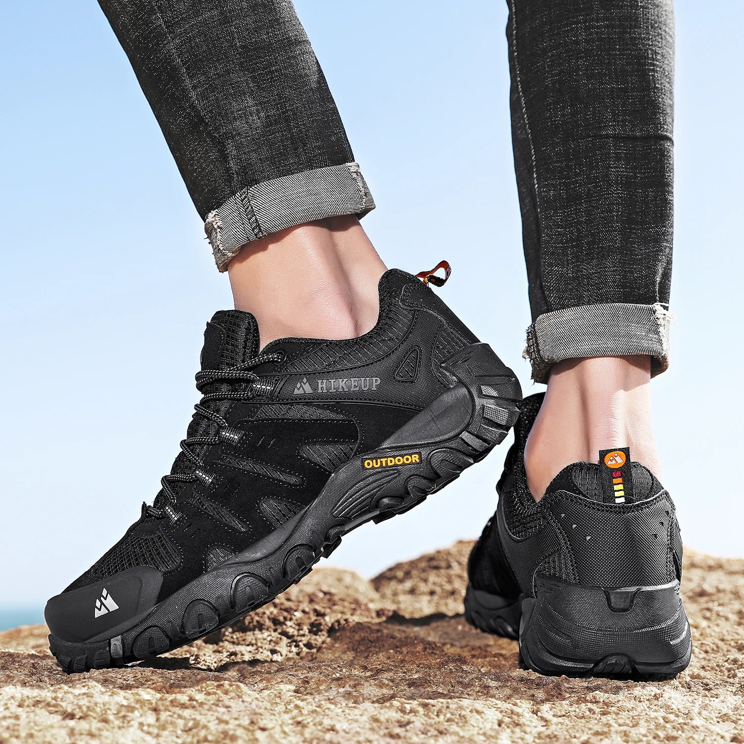 Chaussures de randonnée homme en cuir suédé, respirantes et durables