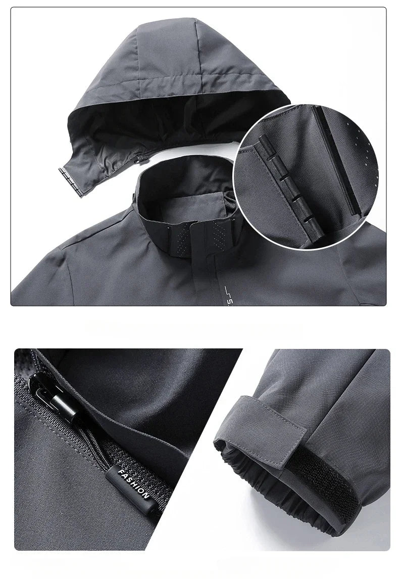 Veste de randonnée homme imperméable à capuche, légère (coupe-pluie)