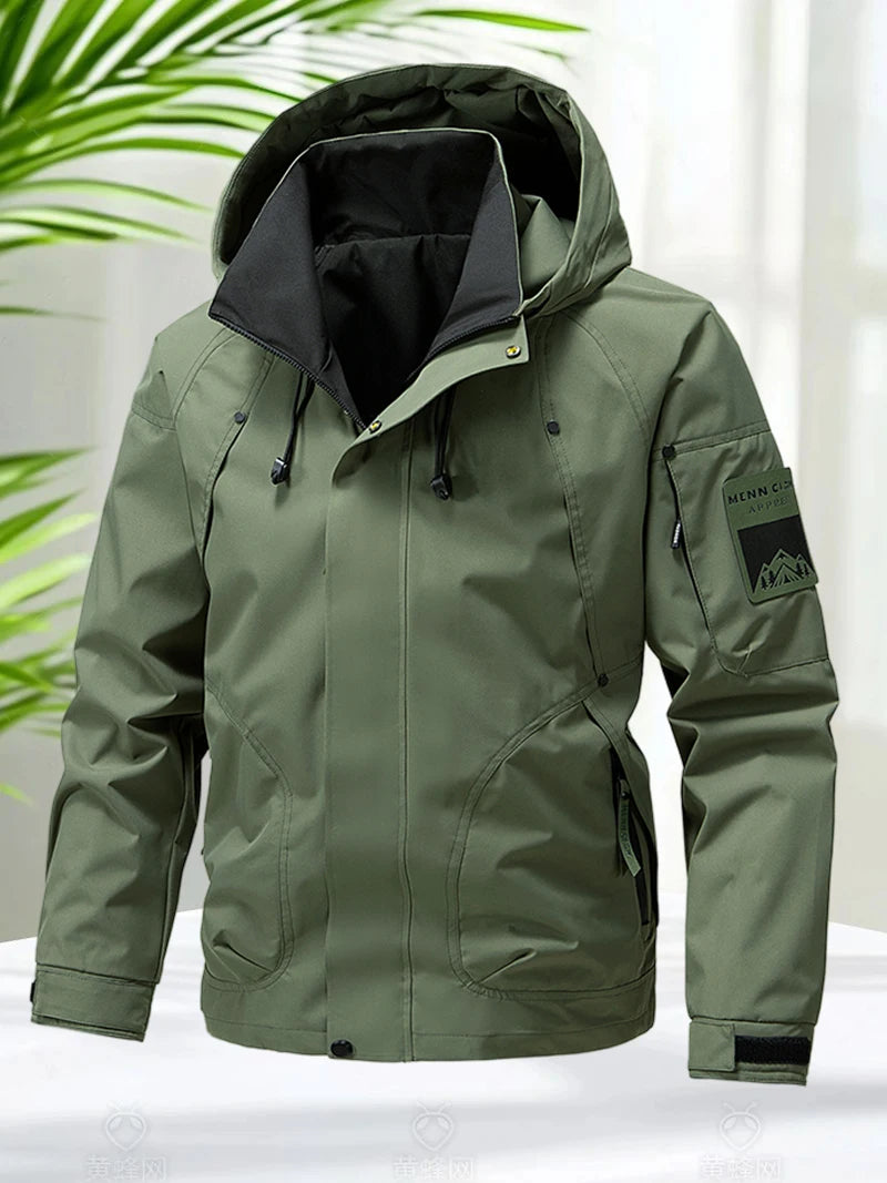 Veste de randonnée homme softshell à capuche, coupe-vent