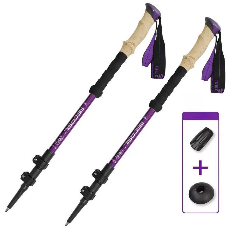 Bâtons de randonnée télescopiques en aluminium, ultralégers (lot de 2)