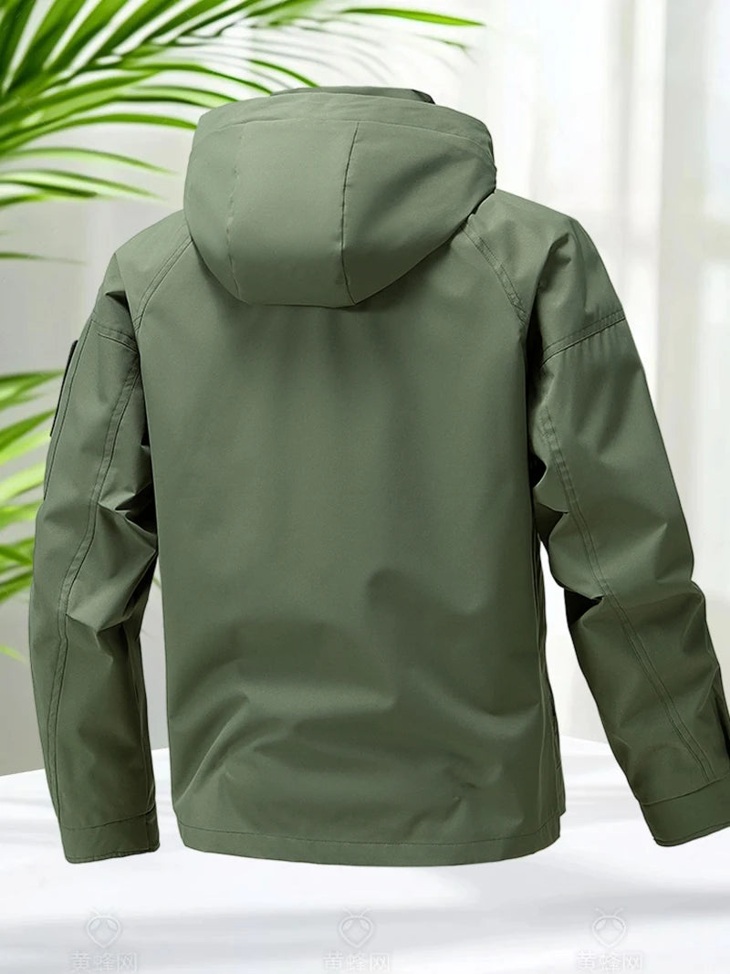 Veste de randonnée homme softshell à capuche, coupe-vent