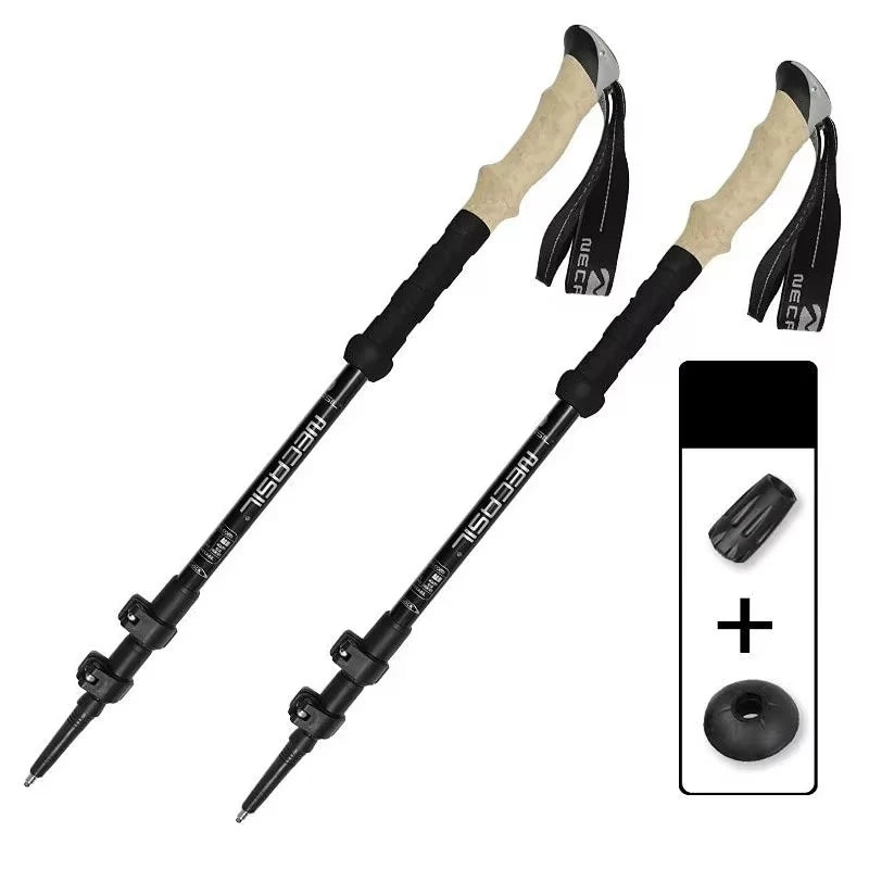 Bâtons de randonnée télescopiques en aluminium, ultralégers (lot de 2)