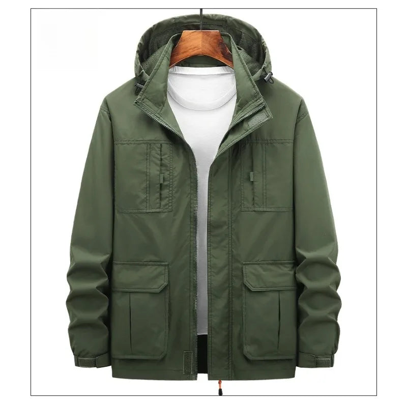 Veste de randonnée homme à capuche amovible, respirante