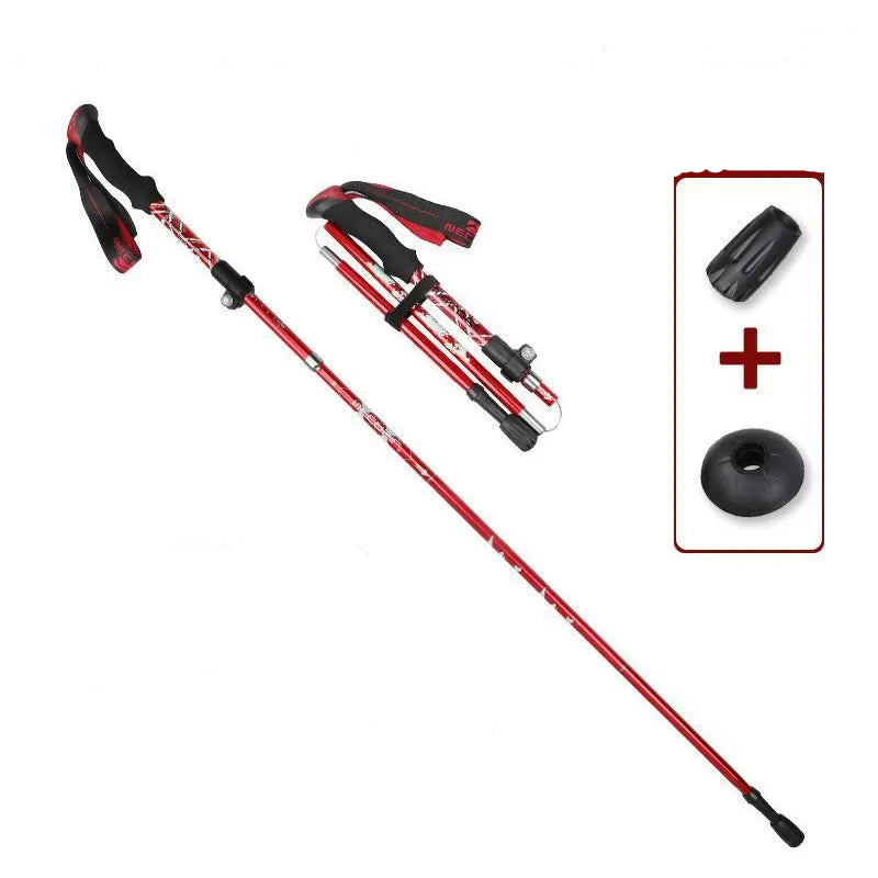 Bâton de randonnée télescopique ultraléger, pliable pour marche nordique