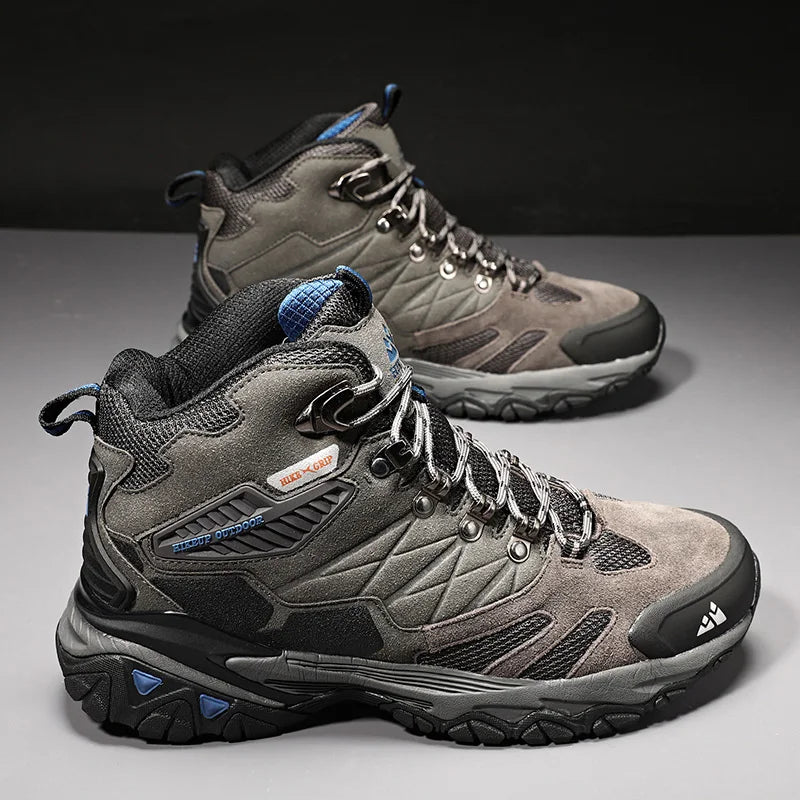 Chaussures de randonnée homme montantes en cuir suédé, chaudes et déperlantes pour l'hiver
