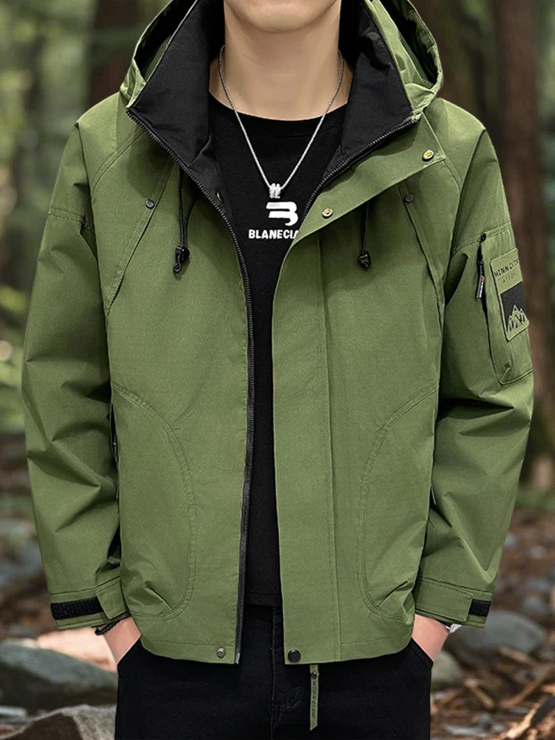 Veste de randonnée homme softshell à capuche, coupe-vent