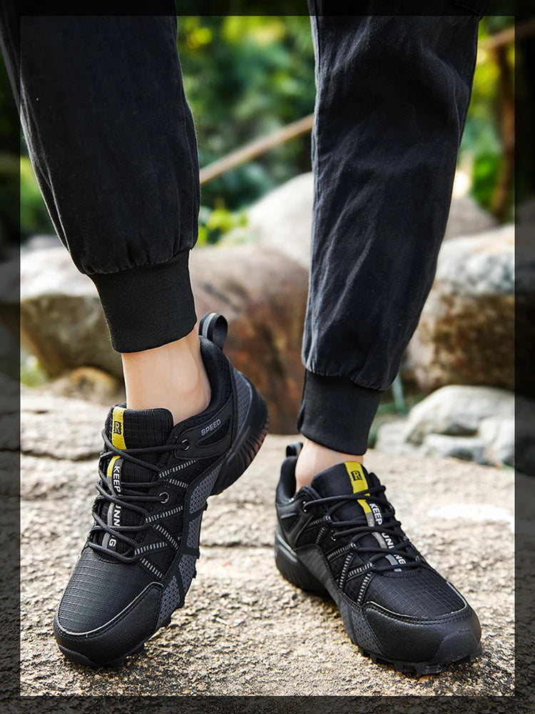 Chaussures de randonnée homme basses résistantes à l'eau et respirantes, tout-terrain