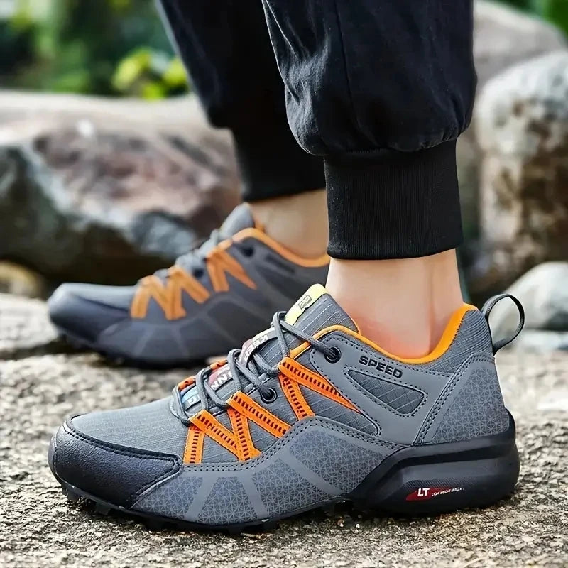 Chaussures de randonnée homme résistantes à l'eau à tige mi-haute, antidérapantes