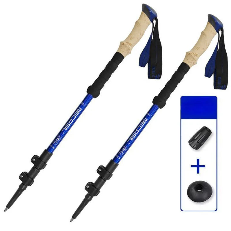 Bâtons de randonnée télescopiques en aluminium, ultralégers (lot de 2)