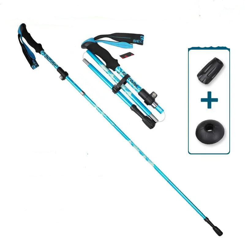 Bâton de randonnée télescopique ultraléger, pliable pour marche nordique