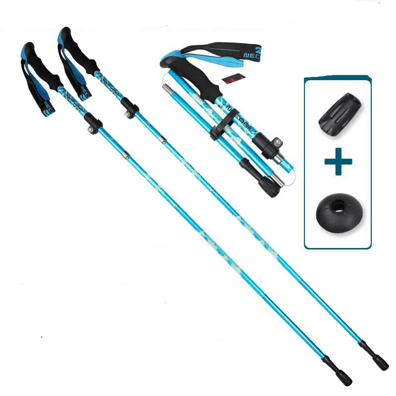 Bâton de randonnée télescopique ultraléger, pliable pour marche nordique