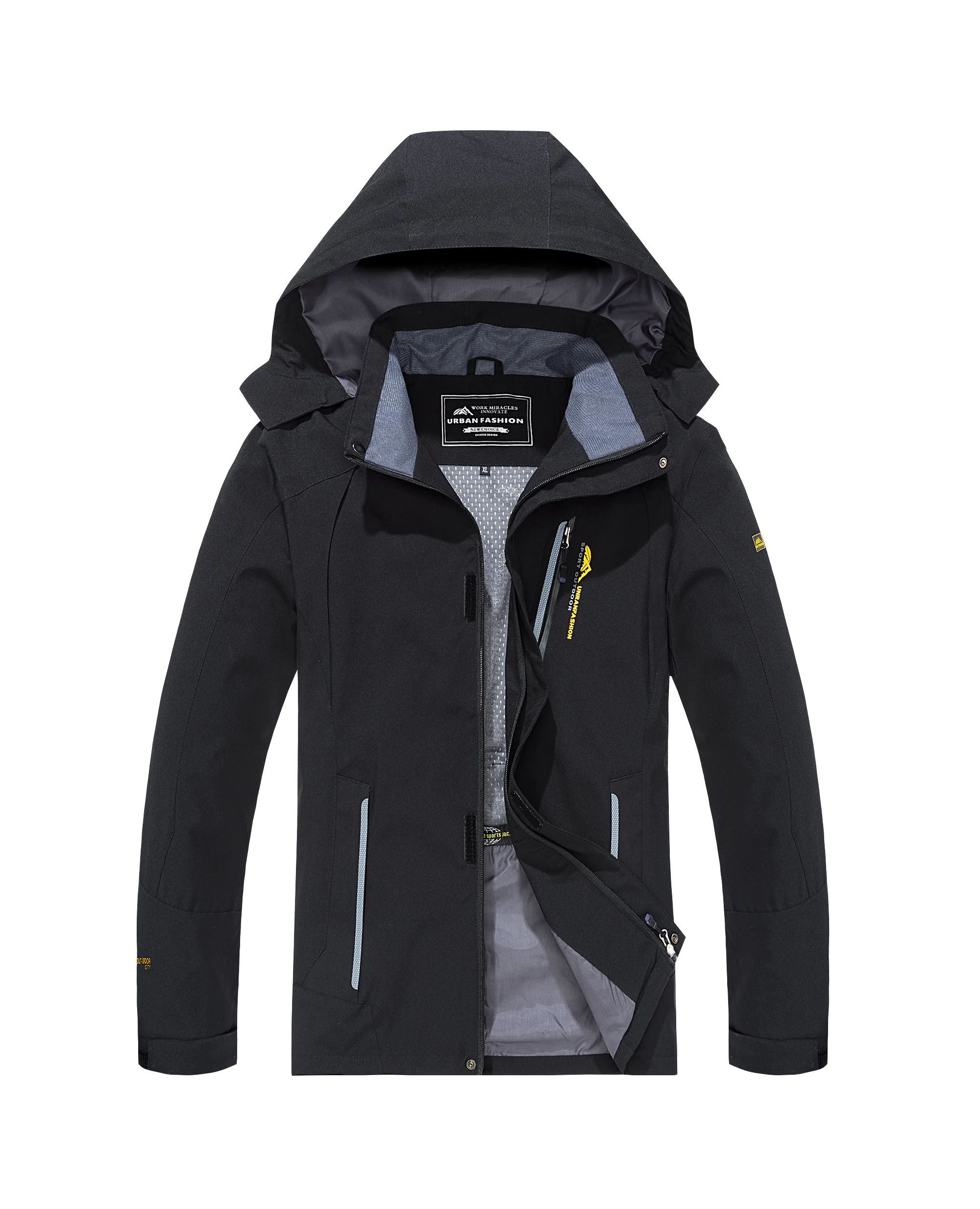 Veste de randonnée homme coupe-vent à capuche, grandes tailles (jusqu'au 8XL)
