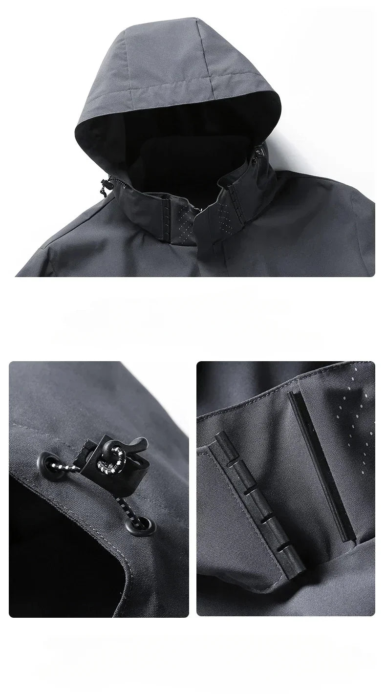 Veste de randonnée homme imperméable à capuche, légère (coupe-pluie)