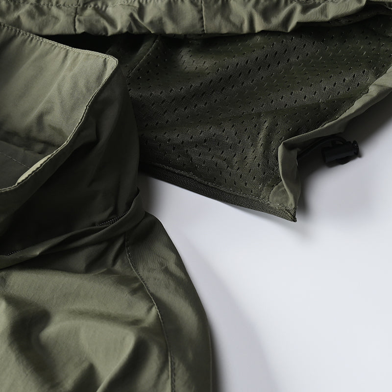 Veste de randonnée homme coupe-vent tactique à capuche amovible