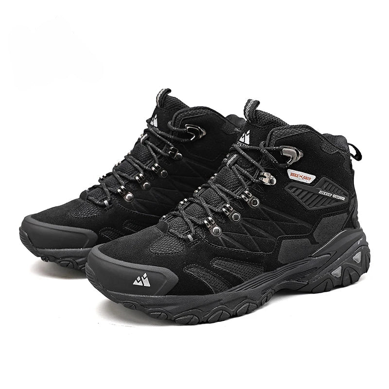 Chaussures de randonnée homme montantes en cuir suédé, chaudes et déperlantes pour l'hiver