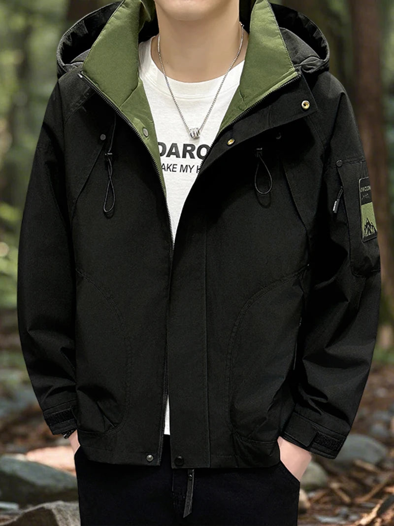 Veste de randonnée homme softshell à capuche, coupe-vent