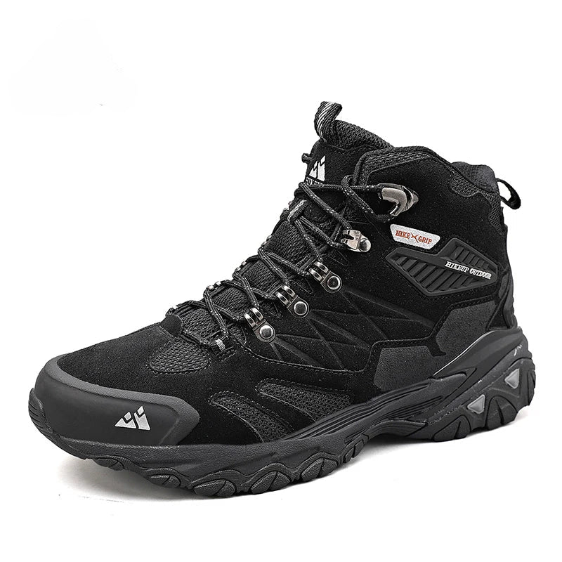 Chaussures de randonnée homme montantes en cuir suédé, chaudes et déperlantes pour l'hiver