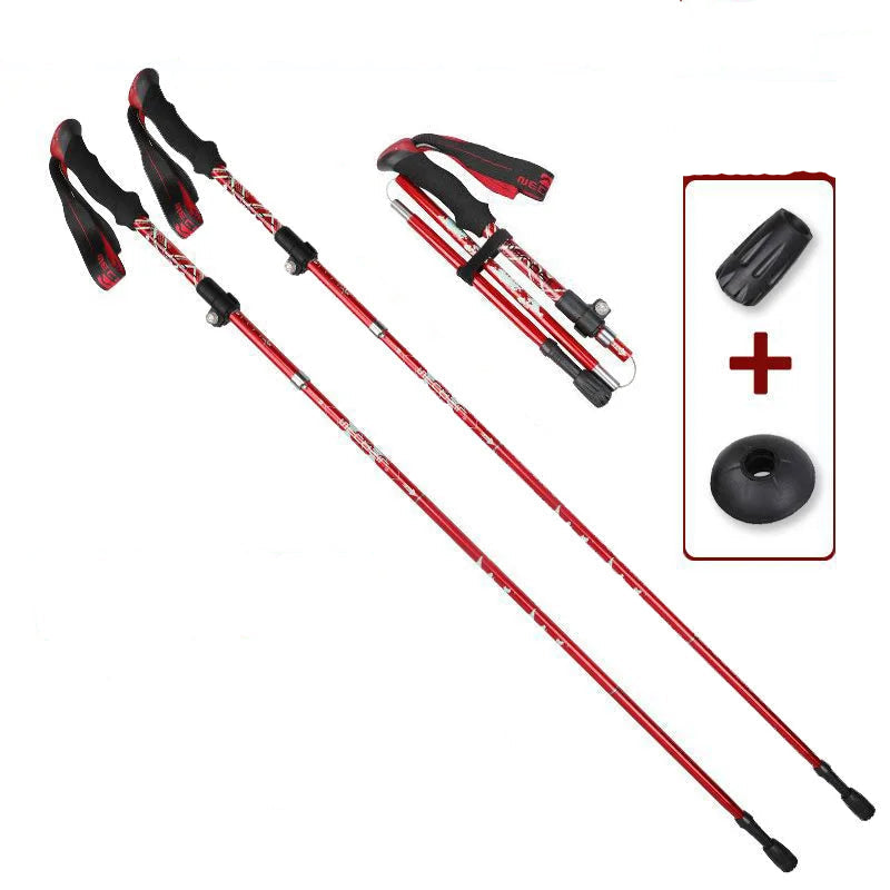 Bâton de randonnée télescopique ultraléger, pliable pour marche nordique