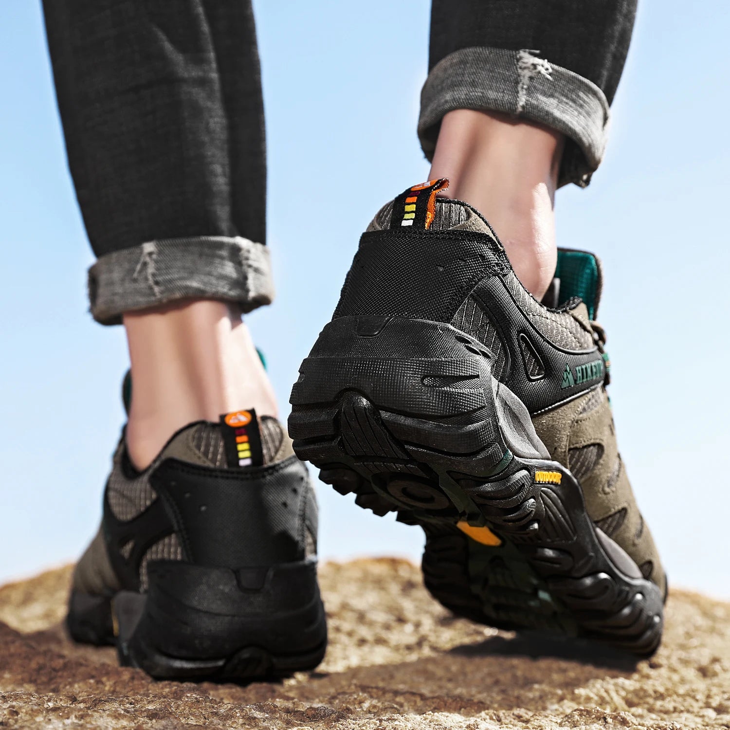 Chaussures de randonnée homme en cuir suédé, respirantes et durables