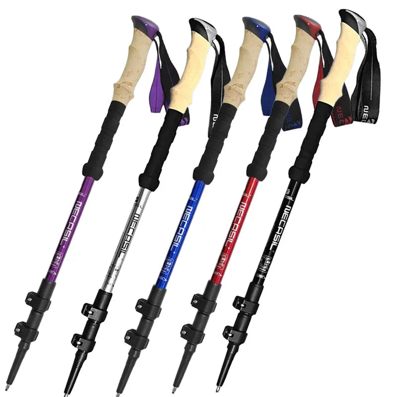 Bâtons de randonnée télescopiques en aluminium, ultralégers (lot de 2)